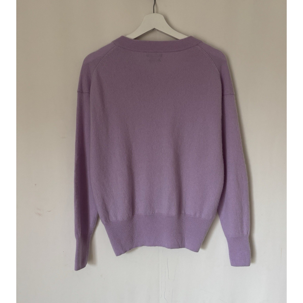 Massimo Dutti Cashmere Sweater XS Womens Pullover V Neck Lilac Purple Relaxed